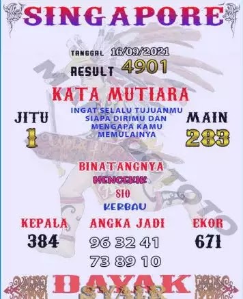 Prediksi Syair Sgp 16 September 2021 Pangkalantoto