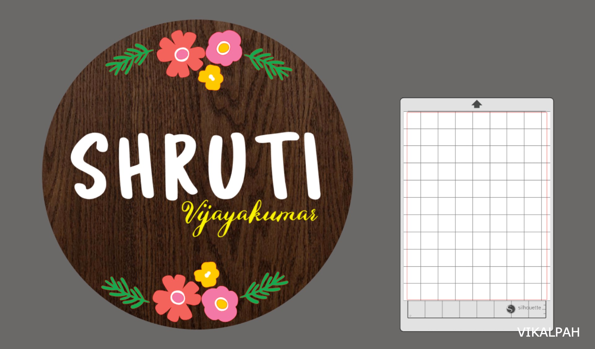 Vikalpah 2 in 1 DIY stained wood sign with vinyl designs and target