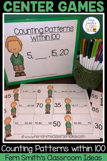 Do You Need Lesson Plans and Resources to Teach Counting Patterns Within 100 and Within 1,000? This blog post has lesson plans, task cards, color by number printables and center games for and Second Grade Go Math 1.8 and 1.9, Counting Patterns Within 100 and Counting Patterns Within 1,000. You will love how easy it is to prep this bundle for your math class. Perfect for small groups, read the room, centers, scoot, tutoring, Around the World whole class game, homework, seat work, so many ways to use these task cards that the possibilities are endless. Your students will enjoy the freedom of independent learning with these color by code worksheets and reviewing important skills with the center games and task cards! Perfect for an assessment grade for the week or for a substitute teacher day! #FernSmithsClassroomIdeas Do You Need Lesson Plans and Resources to Teach Counting Patterns Within 100 and Within 1,000? This blog post has lesson plans, task cards, color by number printables and center games for and Second Grade Go Math 1.8 and 1.9, Counting Patterns Within 100 and Counting Patterns Within 1,000. You will love how easy it is to prep this bundle for your math class. Perfect for small groups, read the room, centers, scoot, tutoring, Around the World whole class game, homework, seat work, so many ways to use these task cards that the possibilities are endless. Your students will enjoy the freedom of independent learning with these color by code worksheets and reviewing important skills with the center games and task cards! Perfect for an assessment grade for the week or for a substitute teacher day! #FernSmithsClassroomIdeas