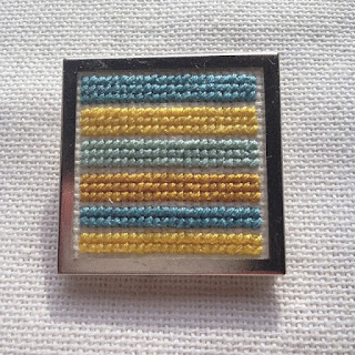 Floss & Fleece: cross-stitch striped pin