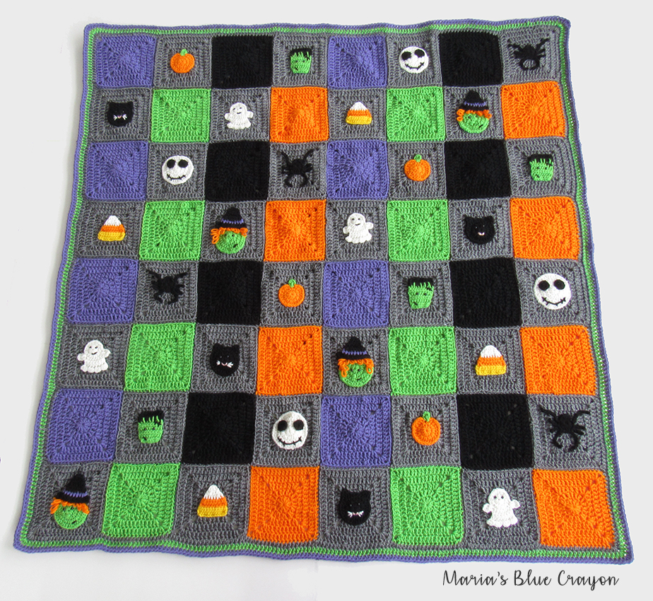 Halloween Blanket Crochet Along - Free Pattern - Maria's Blue Crayon Halloween Blanket Crochet Along - Free Pattern - Maria's Blue Crayon