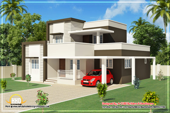 1800 square feet Contemporary Kerala home design - April 2012