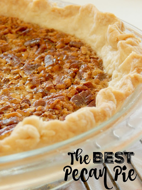 The BEST Pecan Pie...this easy pie comes together in under an hour and tastes incredible!  A sweet custard filling, studded with salty, crunchy pecans.  Perfect pie for the holidays! (sweetandsavoryfood.com)