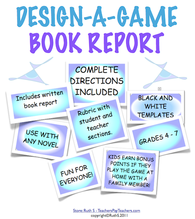 photo of Design A Game Book Report, PDF, book reports, games, Common Core, Language Arts, Ruth S. 