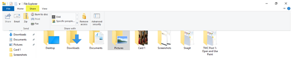 File Explorer - คุณลักษณะและทางลัด