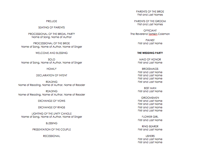 christmas program template