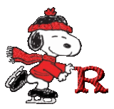 Abecedario Animado de Snoopy Patinando sobre Hielo. Snoopy Skating Abc.
