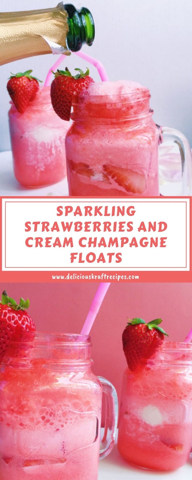 SPARKLING STRAWBERRIES AND CREAM CHAMPAGNE FLOATS SPARKLING STRAWBERRIES AND CREAM CHAMPAGNE FLOATS