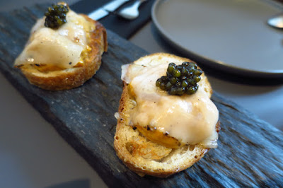 Fat Belly Social Steakhouse, uni lardo caviar toast