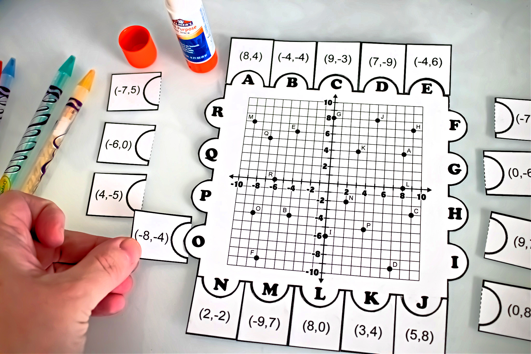 Math in Demand Coordinate Plane Puzzle Activity Includes Paper and Digital
