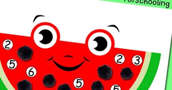 Watermelon Math Game: Roll & Cover | Totschooling - Toddler and