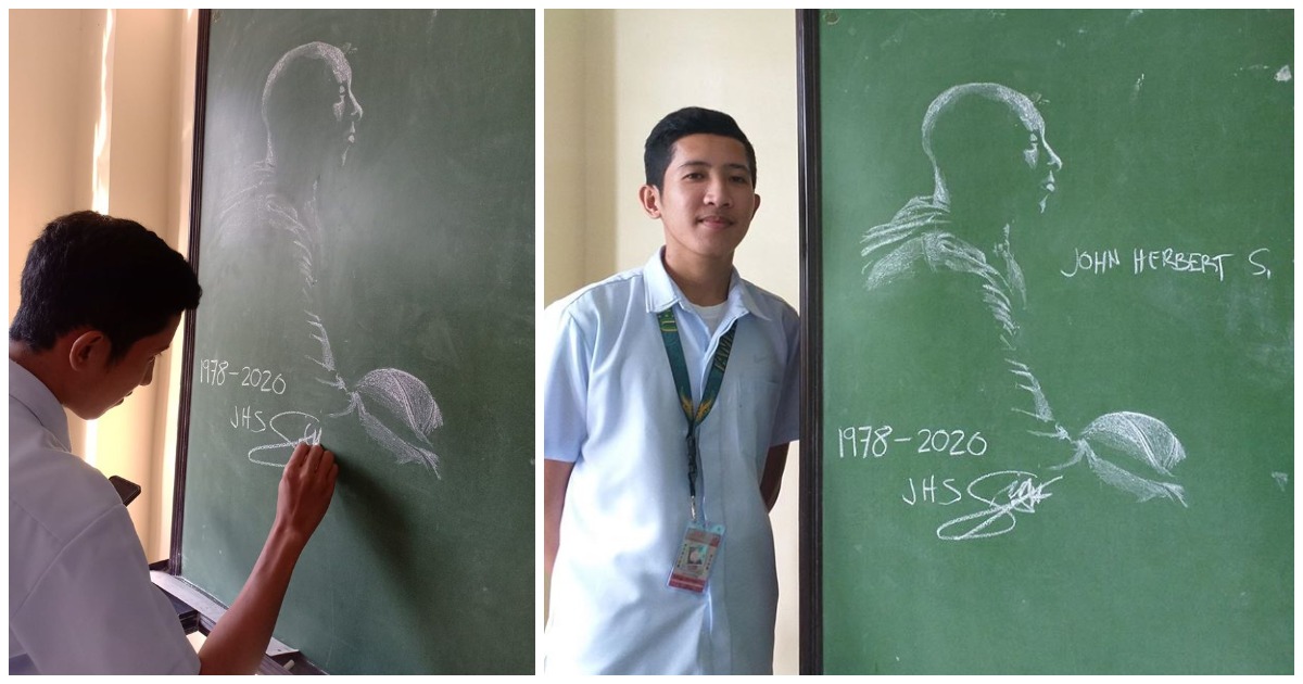 Student creates impressive tribute to Kobe Bryant with chalk art in his classroom