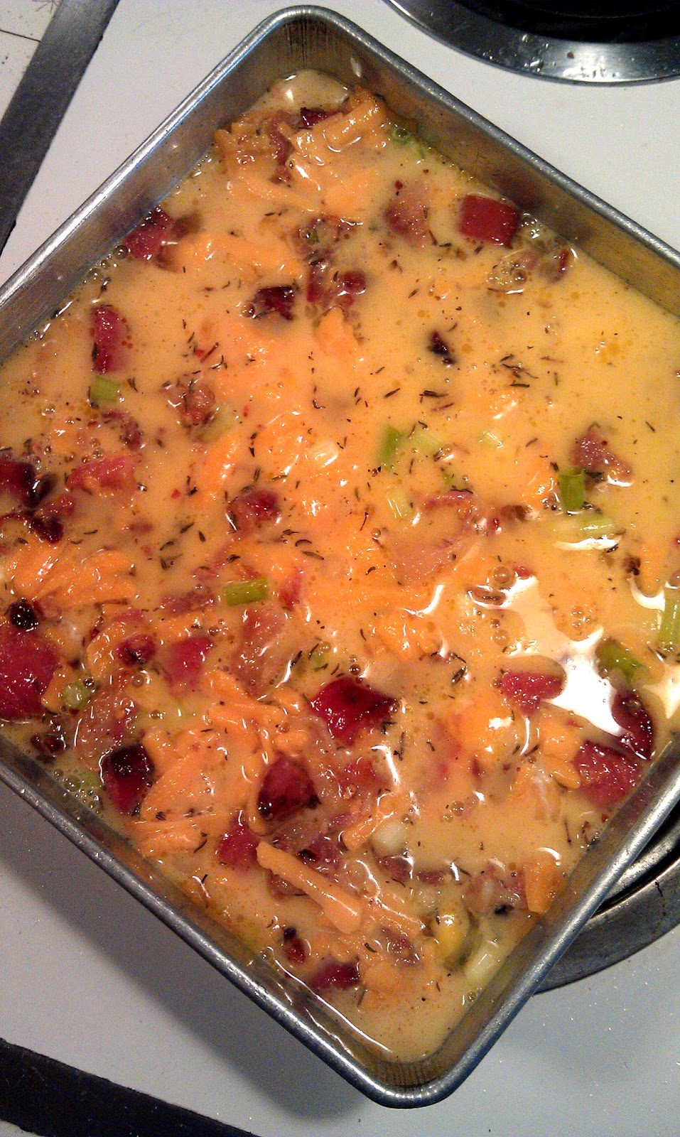 Beth's ≈Mostly≈ Healthy Kitchen Bacon, Sausage and Potato Frittata Squares