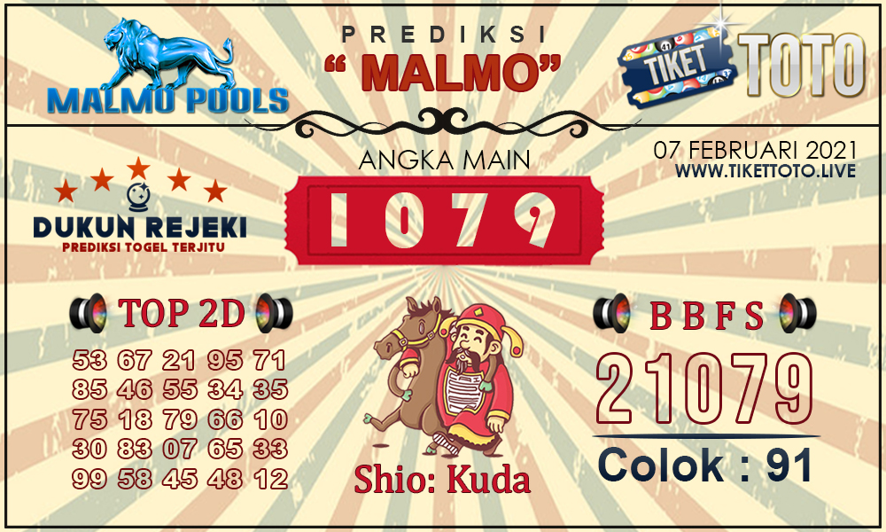 Prediksi Togel MALMO TIKETTOTO 07 FEBRUARI 2021
