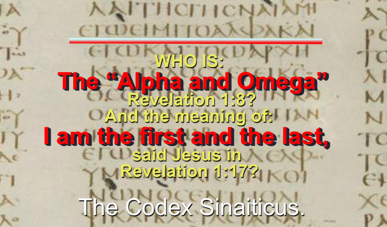 WHO IS: The “Alpha and Omega” Revelation 1:8?