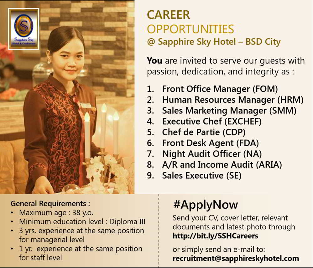 Sapphire Sky Hotel Bsd Jobs News Hotelier Indonesia Jobs