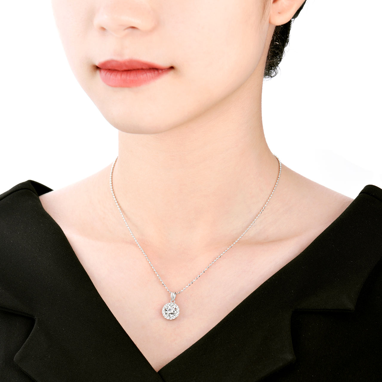 Mặt dây chuyền Vàng trắng Ý 18K đính đá CZ PNJ XMXMW000791