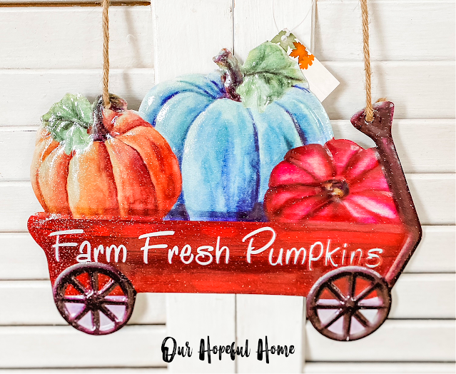 Farm Fresh Pumpkins wagon sign