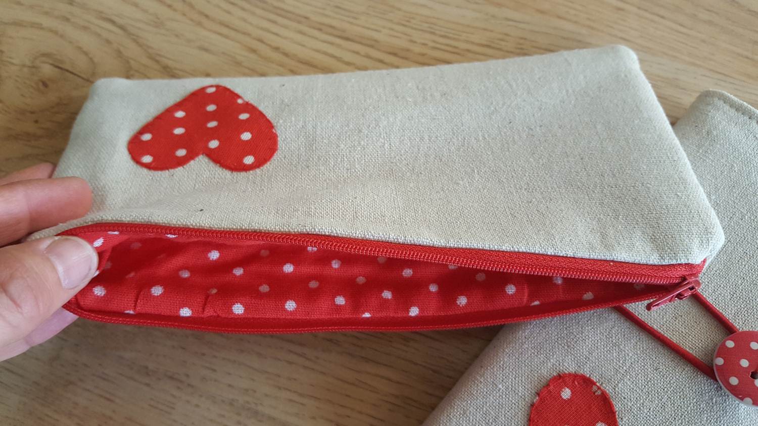 Red hearts notebook cover and pencil case set |Keeping it Real