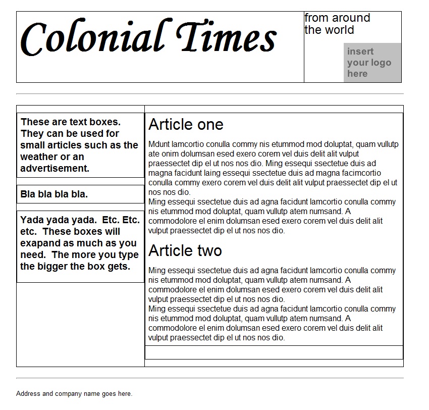 newspaper template microsoft wordpinclout com templates and colonial newspaper template
