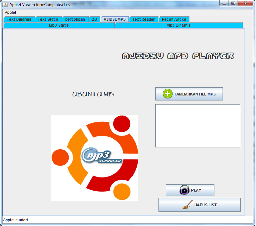 JAVA MEMBUAT MP3 PLAYER SEPERTI WINAMP/AIMP MOKLET BEST INFORMATION