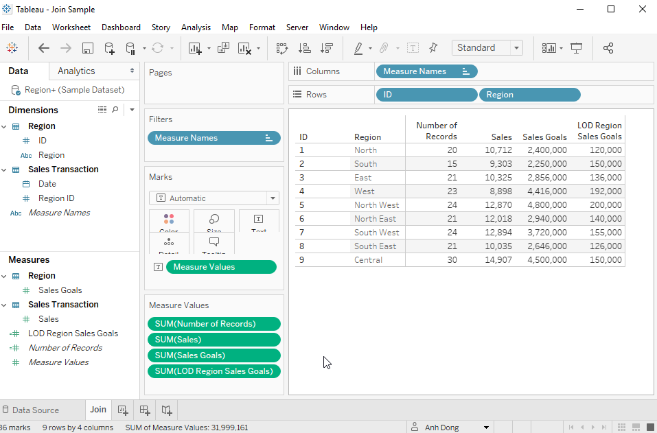 Data Join and Blend in Tableau