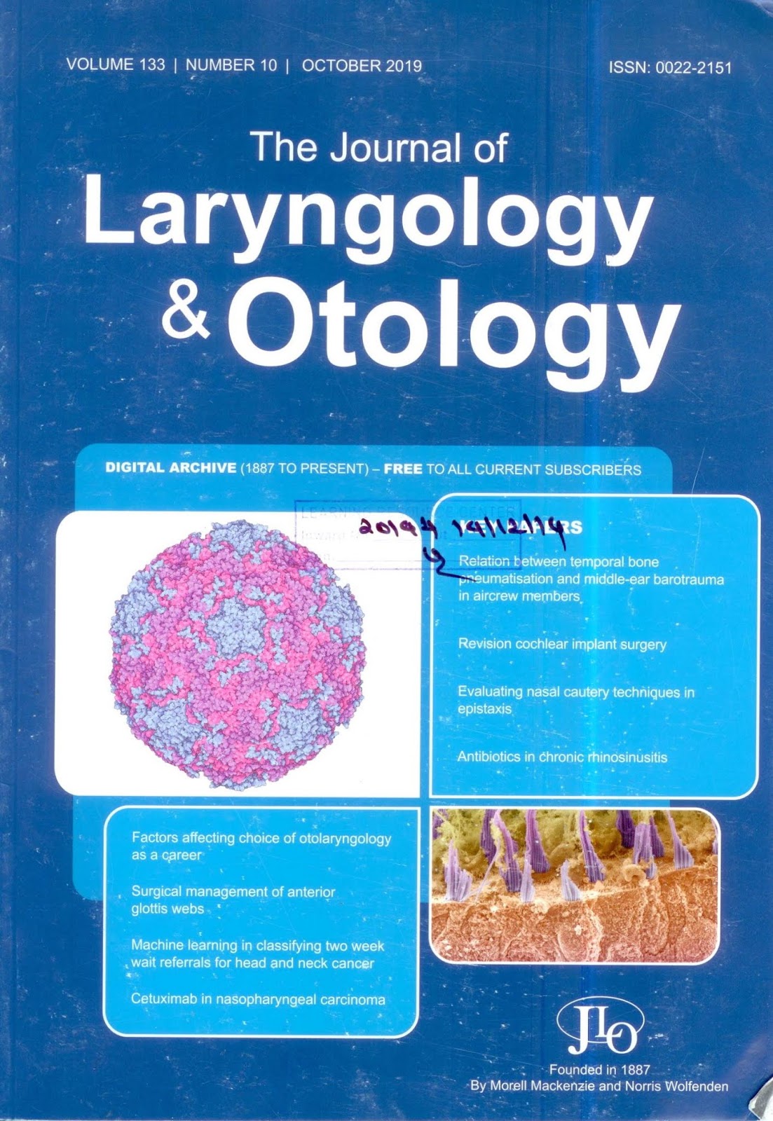 https://www.cambridge.org/core/journals/journal-of-laryngology-and-otology/issue/0B5BCB1EB2CB610A65F87A0974EB2971
