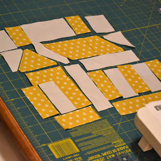 #QuiltBee: yellow house quilt blocks