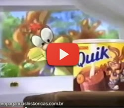 Propaganda antiga do achocolatado Quik, da Nestlé.