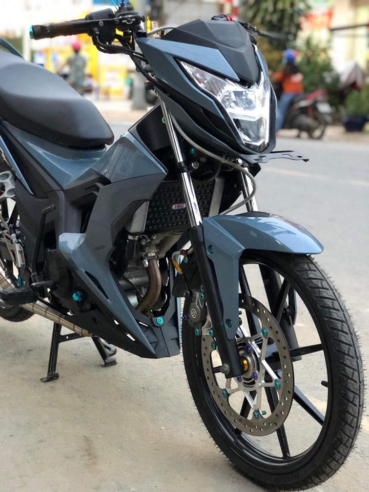 Sơn xe máy Honda Sonic màu xanh xi măng cực đẹp - SƠN XE MÁY ĐẸP