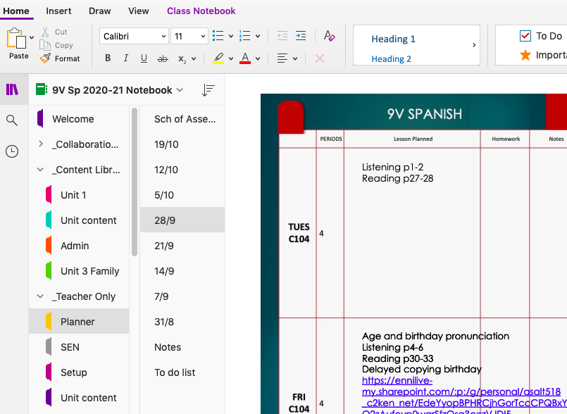 Languages and Learning: Using OneNote as my planner and digital textbook