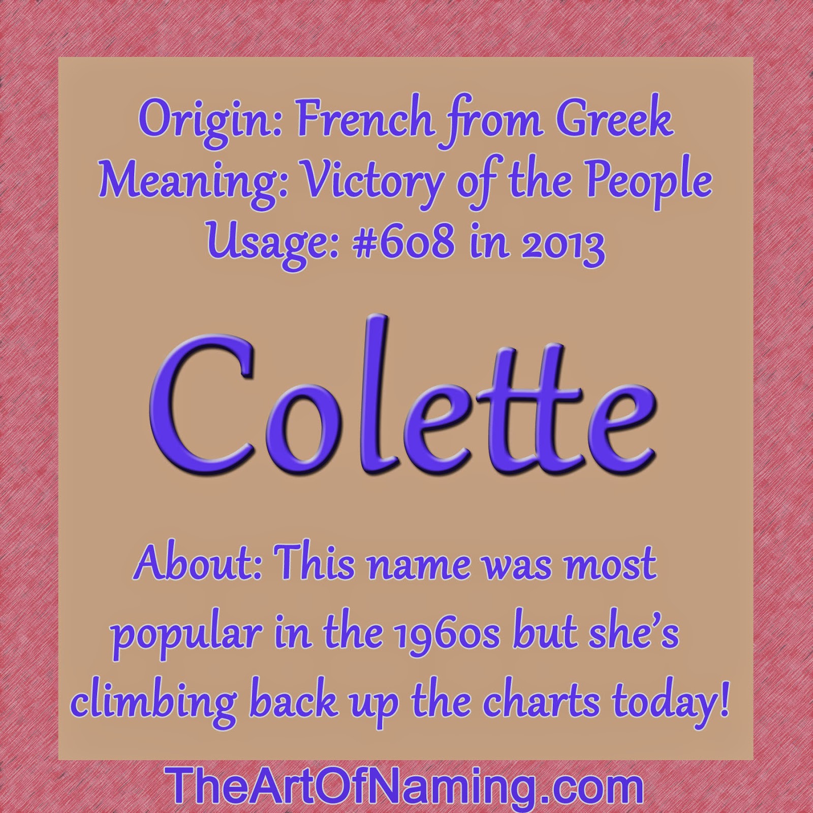 The Art of Naming Colette
