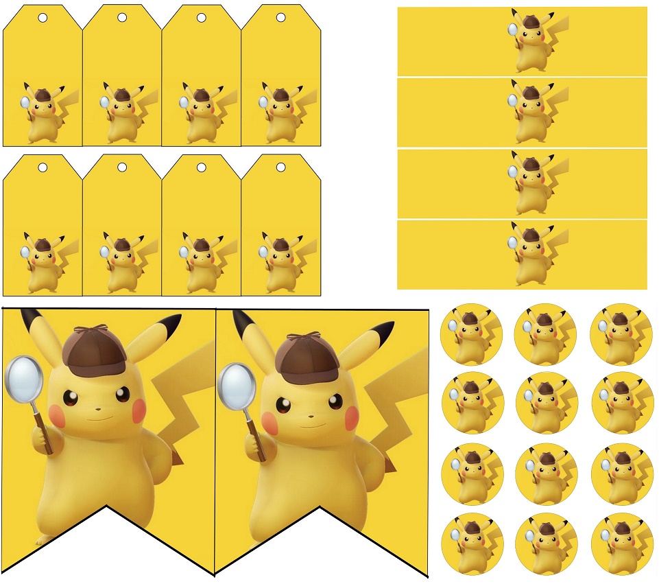 Mamá Desobediencia Percibir Fiesta Detective Pikachu: Mini Kit para Imprimir Gratis. - Oh My Fiesta!  Friki