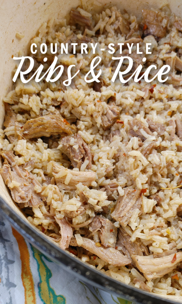 Country-Style Ribs & Rice! An old-school Southern recipe made with rice cooked in a rich stock made from slowly cooked country-style ribs.