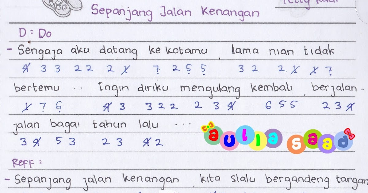 Not Angka Tetty Kadi Sepanjang Jalan Kenangan Aulia