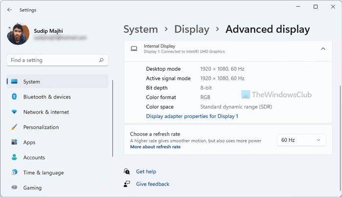 Cómo habilitar o deshabilitar la frecuencia de actualización dinámica (DRR) en Windows 11