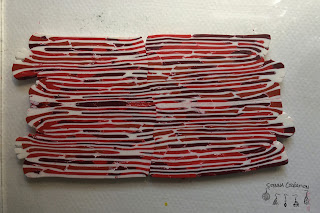 Plaque pâte polymère Stroppel Rouge Blanc Fimo Sculpey