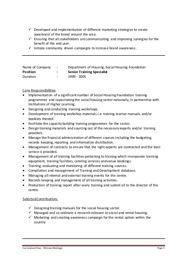 Sample Cover Letter For Housing Specialist Position Sample Letter