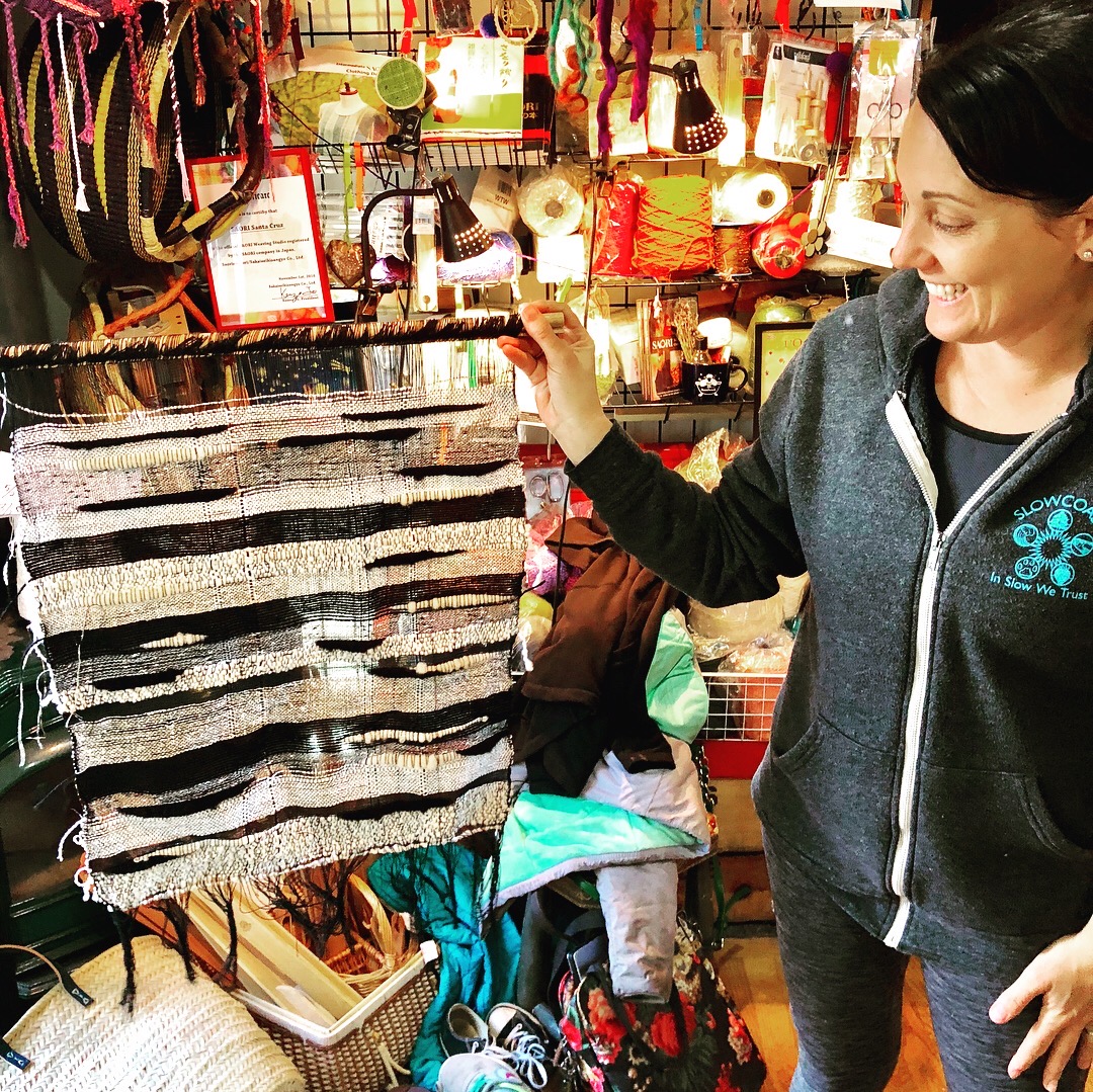 CENTERING WITH FIBER Saori Santa Cruz Mom's and kid's weave and sew