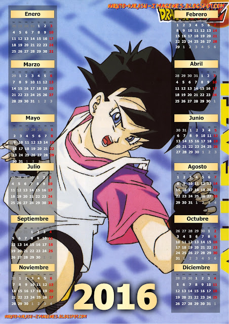 calendario 2016 dbz