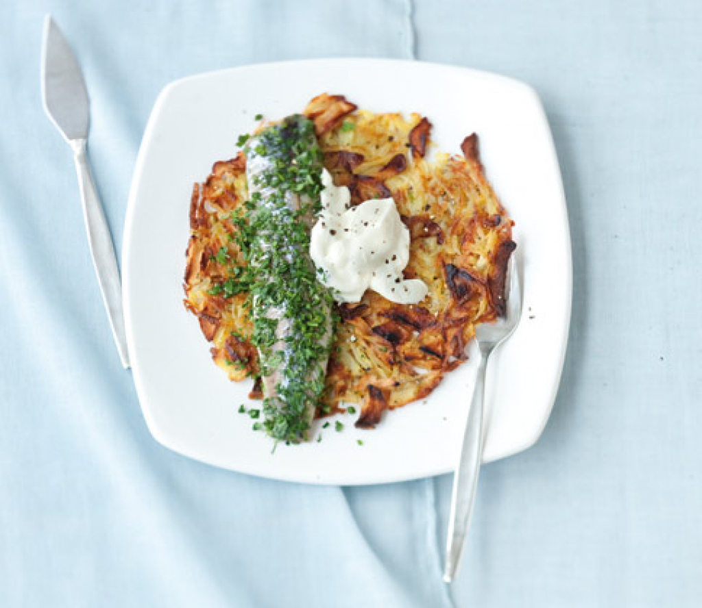 Kräutermatjes mit Apfel