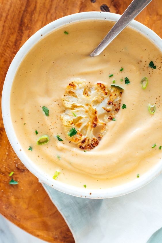 Creamy Roasted Cauliflower Soup dessert recipes diabetics