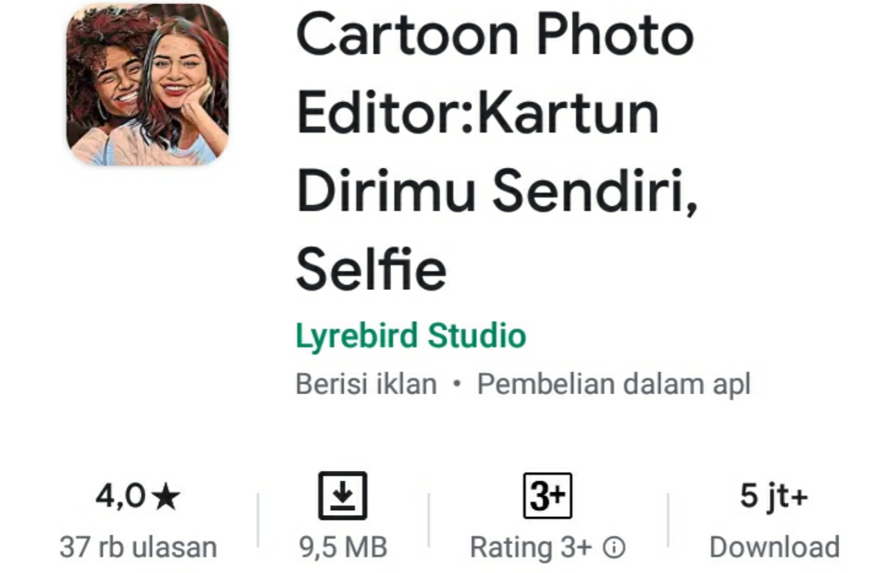 Cartoon photo editor Aplikasi untuk mengubah foto menjadi anime atau kartun