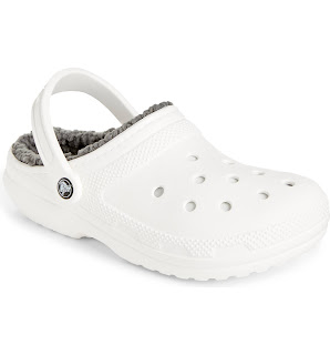mens white fuzzy crocs