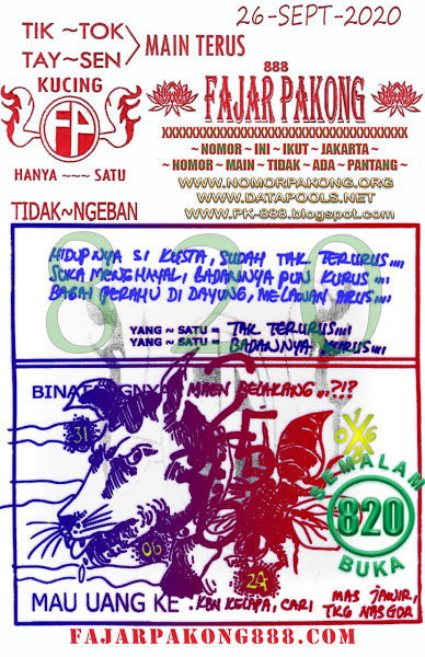 Kode Hk Sabtu 26 September 2020