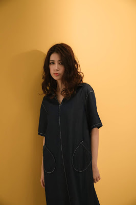 小眾生活壓線大口袋洋裝-單寧藍