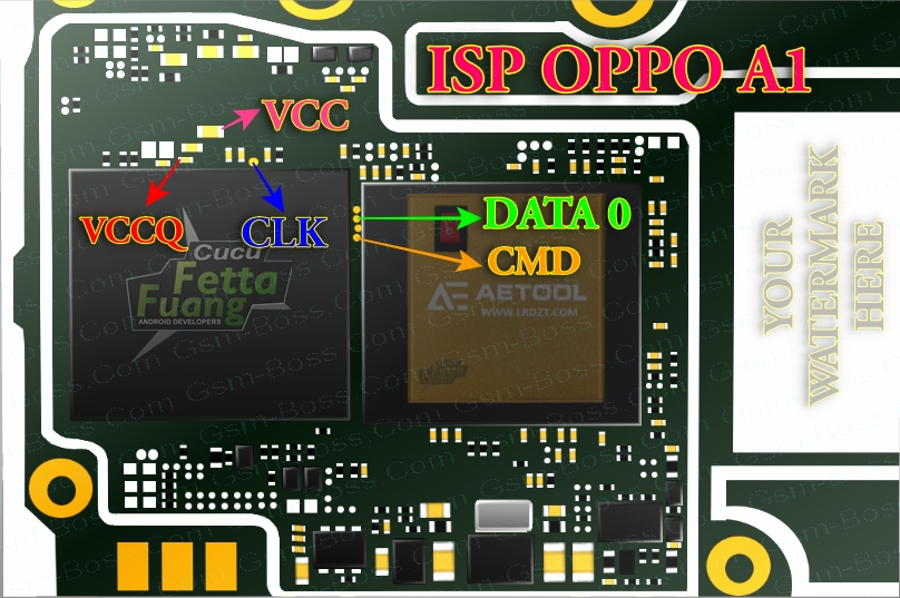 Test Point OPPO Jtag + iSP + eMMc + Test Point