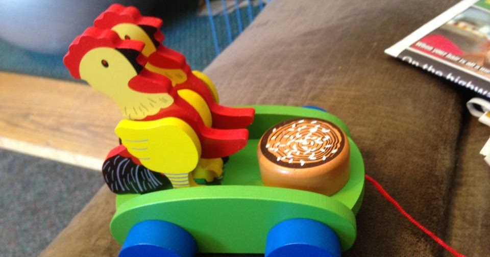 Kim's quick reviews AxiEr Children Wooden Rooster Pull Carts Preschool