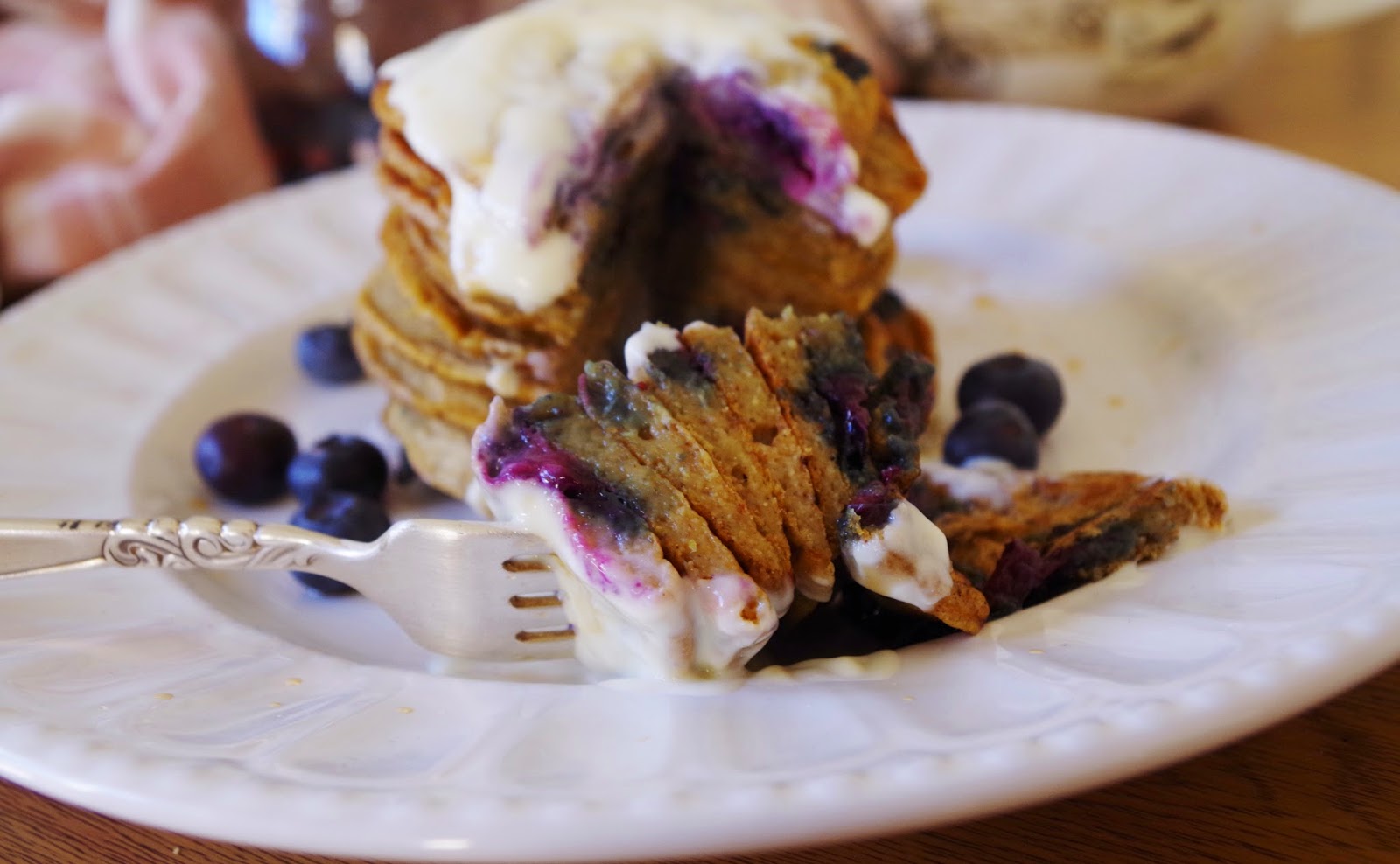 Lemon & Blueberry Oat Flour Pancakes (GF) Euphoric Vegan