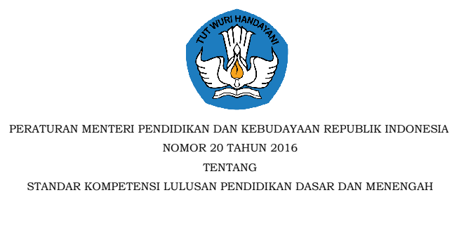 Download Permendikbud No 20 21 22 23 Dan 24 Tahun 2016 Maju Bersama Maju Bersama